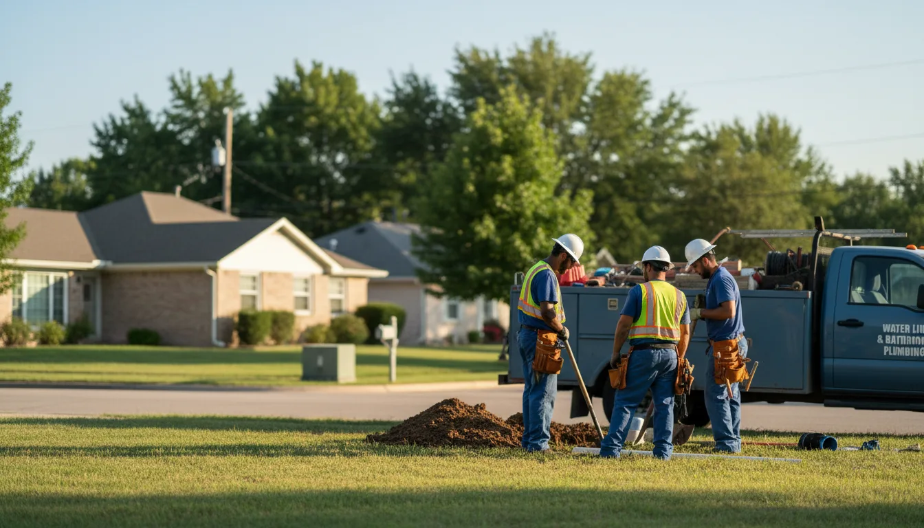 Residential water line and bathroom plumbing service in Keystone, IA